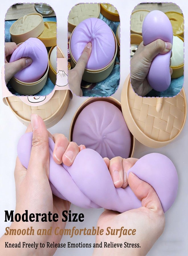 PMDYBY Giant Dumpling Squishy, Large Dumpling Squishy, Mystery Jumbo DumplingSquishy, Cute Anxiety Relief Fidget Toy, Soft Squeeze Decompression Dough for Adults(Purple) - Image 5
